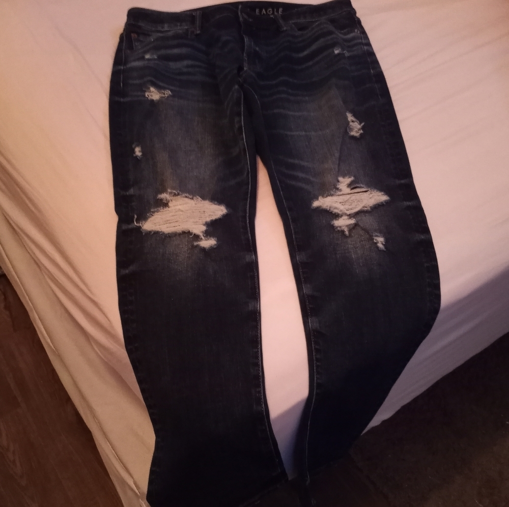 Men Distressed slim fit America eagle jeans 34×30